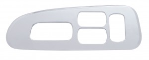 Chrome Plastic 2006+ Peterbilt Window Switch Trim - Driver Side W/ 4 Openings