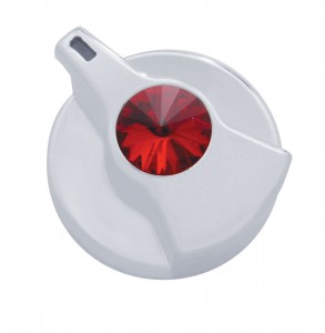 Chrome Plastic Peterbilt Timer Knob W/ Diamond - Red