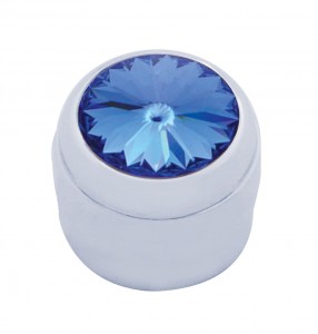 Chrome Plastic Delphi Radio Knob W/ Diamond - Blue
