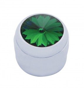 Chrome Plastic Delphi Radio Knob W/ Diamond - Green