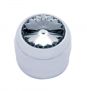 Chrome Plastic Delphi Radio Knob W/ Diamond - Smoke