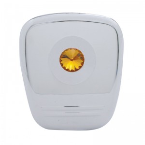 Chrome Plastic 2006+ Peterbilt Diagnostic Cover W/ Diamond - Amber