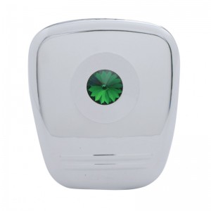 Chrome Plastic 2006+ Peterbilt Diagnostic Cover W/ Diamond - Green