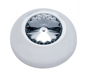 (2/Card) Chrome Plastic 2006+ Peterbilt Knob Cover W/ Diamond - Smoke