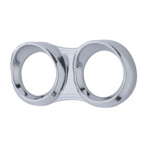 Chrome Plastic 2006+ Peterbilt Horizontal 2 Gauge Cluster Cover W/ Visor