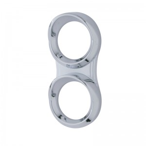 Chrome Plastic 2006+ Peterbilt Vertical 2 Gauge Cluster Cover W/ Visor