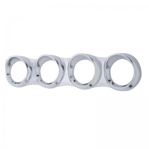 Chrome Plastic 2006+ Peterbilt 4 Gauge Cluster Cover - Horizontal