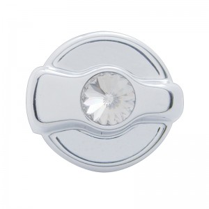 Chrome Plastic Peterbilt A/C Dial Knob W/ Diamond - Clear