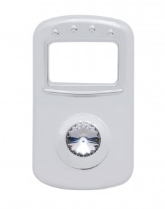 (3/Card) Chrome Plastic Peterbilt Rocker Switch Cover W/ Diamond - Clear