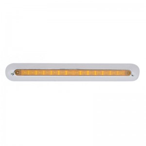 14 Amber Led 12" P/T/C Light Bar W/ Chrome Plastic Housing - Amber Lens