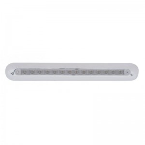 14 Amber Led 12" P/T/C Light Bar W/ Chrome Plastic Housing - Clear Lens