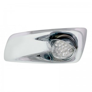 19 Amber Led Kenworth T660 Driver Front Bumper Single Functionlight W/  Reflector W/ Visor - Clear Lens