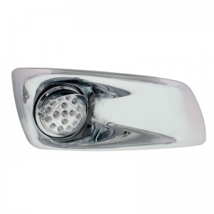 17 Amber Led Kenworth T660 Passenger Front Bumper Single Function Clear Style Light W/ Reflector W/ Visor - Clear Lens