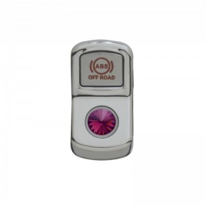 Chrome Plastic "Abs Off Road" Rocker Switch Cover W/ Diamond - Purple