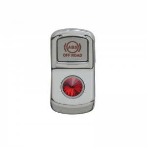 Chrome Plastic "Abs Off Road" Rocker Switch Cover W/ Diamond - Red
