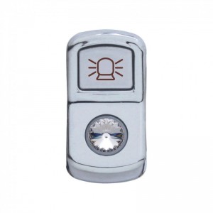 Chrome Plastic "Beacon Light" Rocker Switch Cover W/ Diamond - Clear