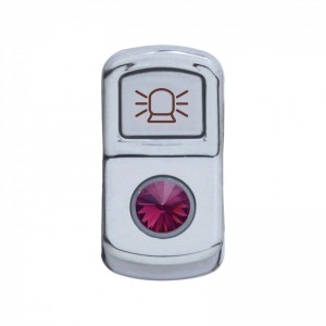 Chrome Plastic "Beacon Light" Rocker Switch Cover W/ Diamond - Purple