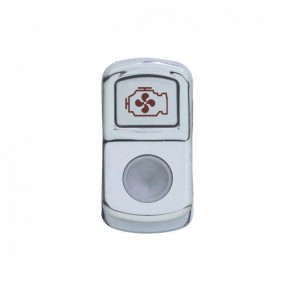 Chrome Plastic "Engine Fan" Rocker Switch Cover - Indented
