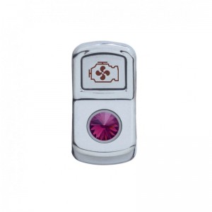 Chrome Plastic "Engine Fan" Rocker Switch Cover W/ Diamond - Purple