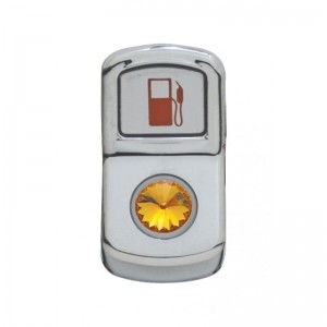 Chrome Plastic "Fuel" Rocker Switch Cover W/ Diamond - Amber