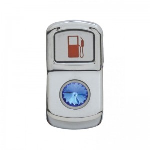 Chrome Plastic "Fuel" Rocker Switch Cover W/ Diamond - Blue