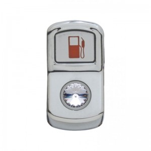 Chrome Plastic "Fuel" Rocker Switch Cover W/ Diamond - Clear