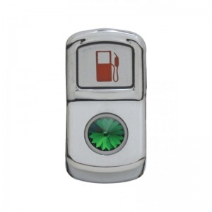 Chrome Plastic "Fuel" Rocker Switch Cover W/ Diamond - Green