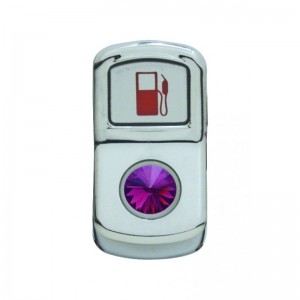 Chrome Plastic "Fuel" Rocker Switch Cover W/ Diamond - Purple