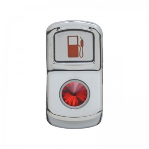 Chrome Plastic "Fuel" Rocker Switch Cover W/ Diamond - Red