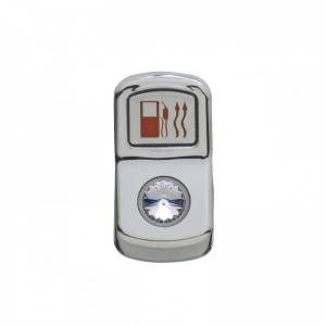 Chrome Plastic "Fuel Heat" Rocker Switch Cover W/ Diamond - Clear