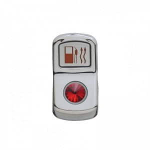 Chrome Plastic "Fuel Heat" Rocker Switch Cover W/ Diamond - Red