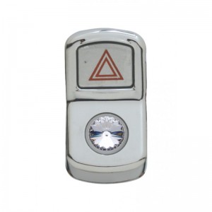 Chrome Plastic "Hazard" Rocker Switch Cover W/ Diamond - Clear