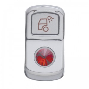 Chrome Plastic "Load Light" Rocker Switch Cover W/ Diamond - Red