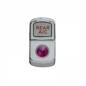 Chrome Plastic "Rear A/C" Rocker Switch Cover W/ Diamond - Purple