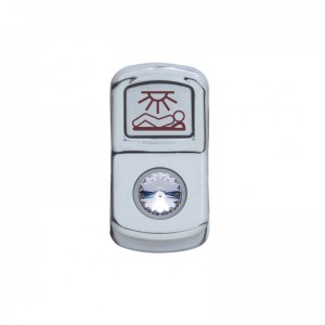 Chrome Plastic "Sleeper Light" Rocker Switch Cover W/ Diamond - Clear
