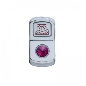 Chrome Plastic "Sleeper Light" Rocker Switch Cover W/ Diamond - Purple