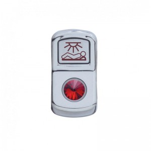 Chrome Plastic "Sleeper Light" Rocker Switch Cover W/ Diamond - Red