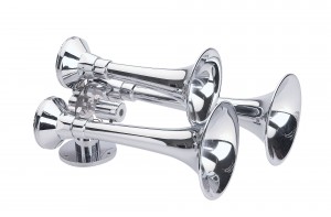 Chrome (Brass/Aluminum) Heavy Duty Train Horn - Deluxe Style