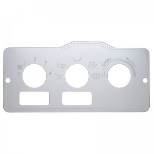 Stainless Steel Peterbilt A/C Heater Control Plate - 2 Square Holes