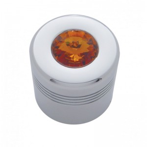 Chrome Aluminum Glove Box Knob Cover W/ Diamond - Amber