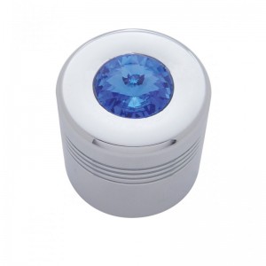 Chrome Aluminum Glove Box Knob Cover W/ Diamond - Blue