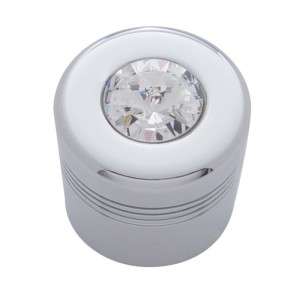 Chrome Aluminum Glove Box Knob Cover W/ Diamond - Clear