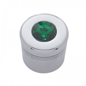 Chrome Aluminum Glove Box Knob Cover W/ Diamond - Green