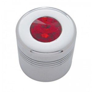 Chrome Aluminum Glove Box Knob Cover W/ Diamond - Red