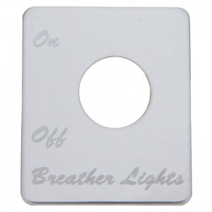 Stainless Steel Peterbilt Switch Plate - Breather Light