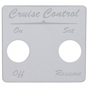 Stainless Steel Peterbilt 2 Switch Plate - Cruise Control
