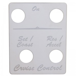 Stainless Steel Peterbilt 4 Switch Plate - Cruise Control
