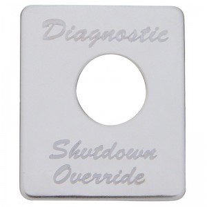 Stainless Steel Peterbilt Switch Plate - Diagnostic Shutdown Override
