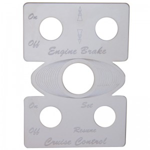 Stainless Steel Peterbilt 5 Hole Switch Plate - Engine Brake/Cruise Control