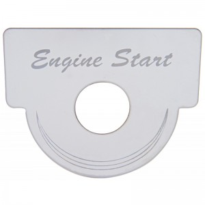 Stainless Steel Peterbilt Switch Plate - Engine Start (Half Moon)